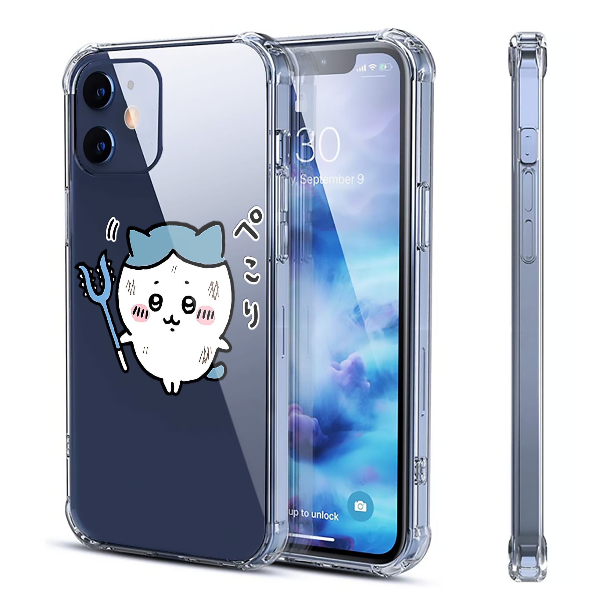（画像用） ちいかわ ハチワレ Chii-kawa hachiware 【iPhone 12シリーズ対応】透明スマホケース（クリアソフトケース）